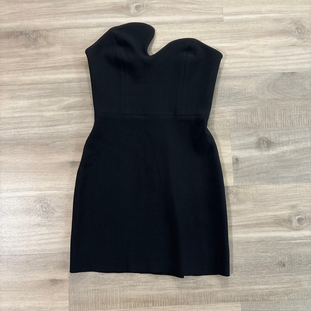 Amanda Uprichard Strapless Puzzle Black Mini Dress Women Size XS